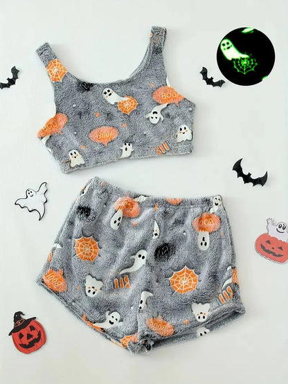 Olleus™ Flannel Pajamas – Cozy & Spooky Nightwear