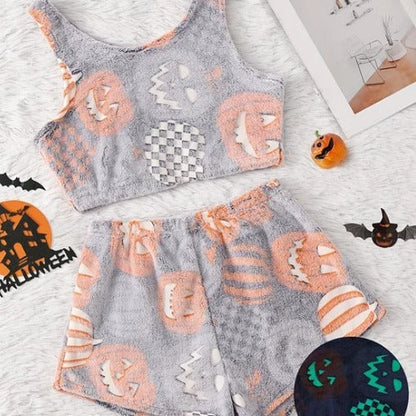 Olleus™ Flannel Pajamas – Cozy & Spooky Nightwear